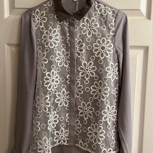 ESLEY COLLECTON~EMBROIDERED ~SEMI SHEER~BLOUSE/TOPPER~NWT~SM